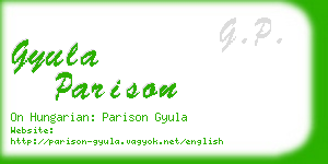 gyula parison business card